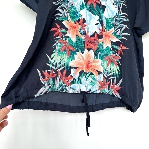 Liz Claiborne satin top, dolman cut  with crew neck, loose fitting - Picture 8 of 12